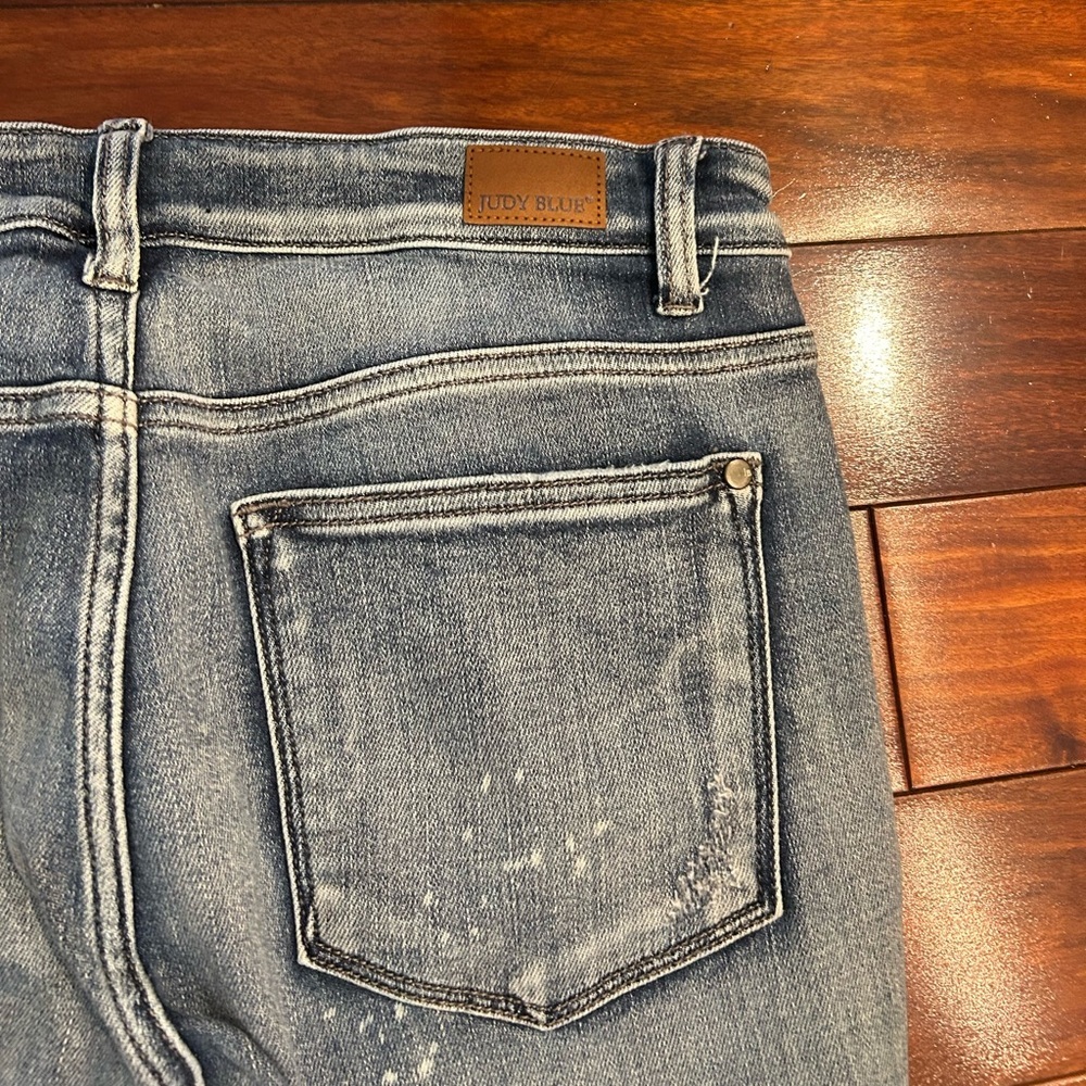 Judy Blue Distressed Skinny Jeans High Rise Stretch Frayed Hem-Women’s - Picture 7 of 11